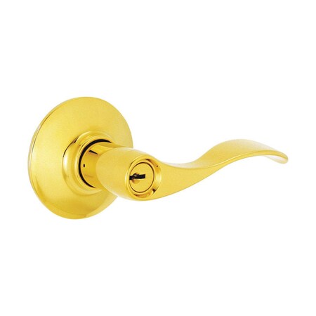 Schlage Schlage Accent Bright Brass Entry Door Knob 1-3/4 in. F51VACC505